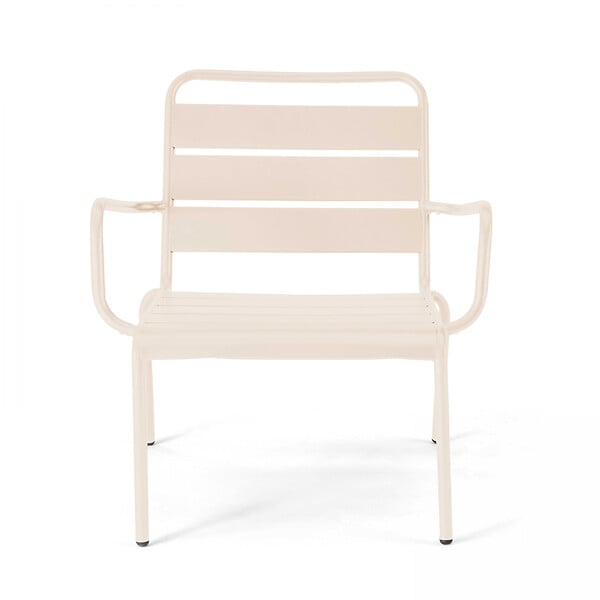 OVIALA - Fauteuil de jardin bas relax acier ivoire - Palavas - large