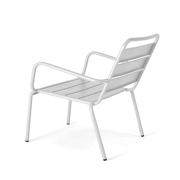 OVIALA - Fauteuil de jardin bas relax acier blanc - Palavas - large