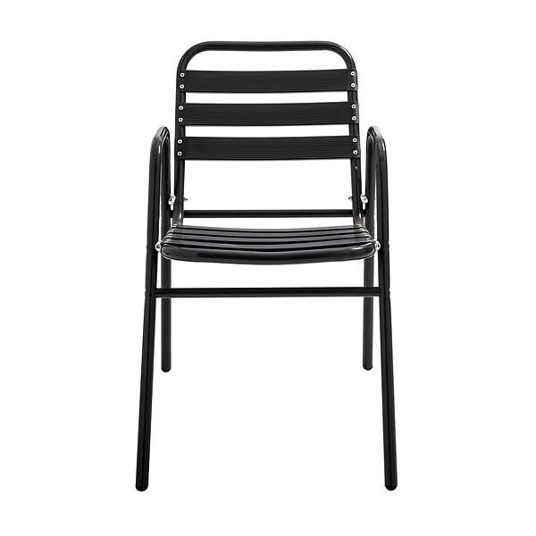 OVIALA - Lot de 4 fauteuils de jardin aluminium noir - Nothing Hill - large