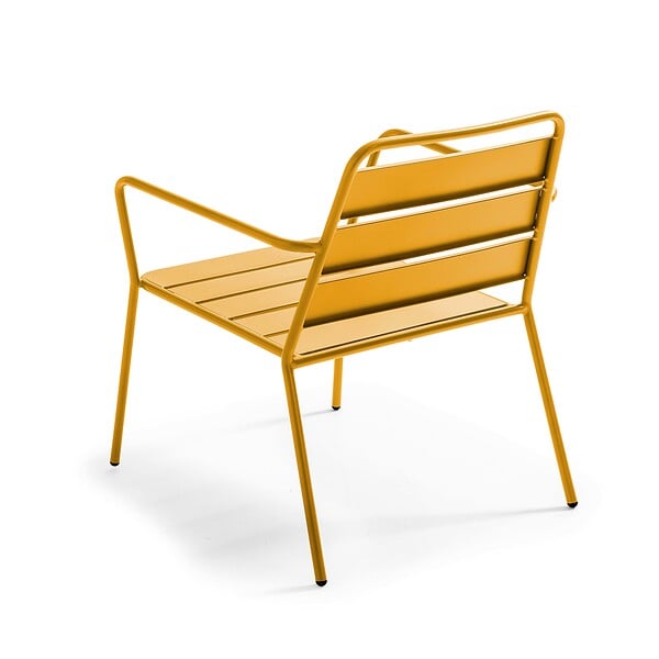 OVIALA - Fauteuil de jardin bas en métal jaune - Palavas - large