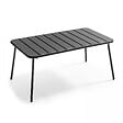 OVIALA - Salon de jardin 4 places et 1 table basse en acier anthracite - Palavas - vignette