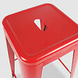 OVIALA - Tabouret de bar en métal rouge mat - Indus - vignette