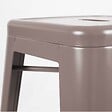 OVIALA - Tabouret de bar en métal mat taupe - Indus - vignette