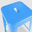 OVIALA - Tabouret de bar en métal bleu mat - Indus - vignette