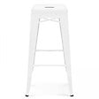 OVIALA - Lot de 4 tabourets de bar en acier blanc mat - Indus - vignette