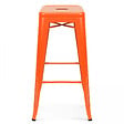 OVIALA - Lot de 4 tabourets de bar en acier orange mat - Indus - vignette