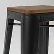 OVIALA - Lot de 4 tabourets de bar en acier noir mat  - Indus - vignette