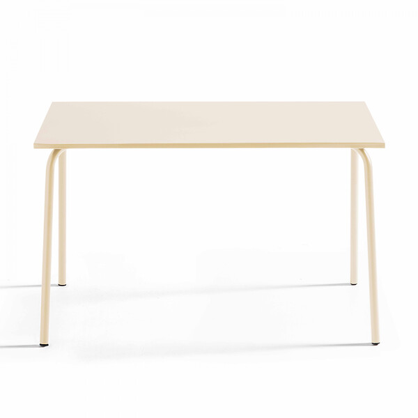 OVIALA - Table de jardin en acier 120 x 70 cm ivoire  - Palavas - large