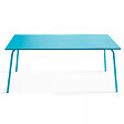 OVIALA - Table de jardin rectangulaire en métal 8 places 180 cm bleu - Palavas - vignette