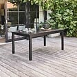 OVIALA - Table de jardin extensible en aluminium noir 8 places - Butterfly - vignette