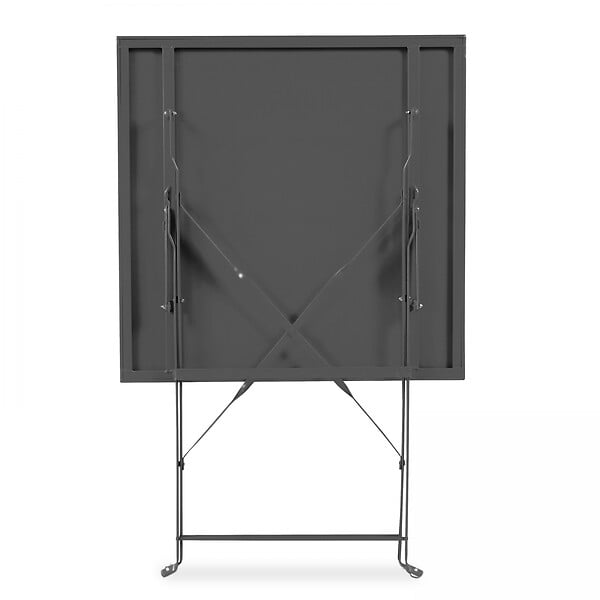 OVIALA - Table de jardin pliante bistrot en acier gris - Rome - large