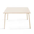 OVIALA - Table de jardin carrée en acier 8 places 120 cm ivoire - Palavas - vignette