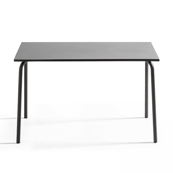 OVIALA - Table de jardin en acier 6 places 120 cm gris - Palavas - large