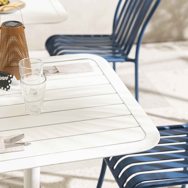 OVIALA - Table inclinable de terrasse 70 x 70 cm blanc - Almada - large