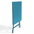OVIALA - Table de jardin pliante carrée en acier 70 cm 4 places bleu pacific - Palavas - vignette