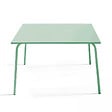 OVIALA - Table de jardin carrée en acier 8 places 120 cm vert sauge - Palavas - vignette