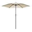 OVIALA - Parasol droit inclinable 3m et 4 dalles lestées aluminium blanc - Matera - vignette