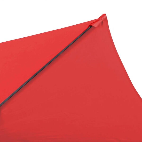 OVIALA - Parasol droit inclinable 3m et 4 dalles à lester remplissables rouge - Matera - large