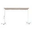 OVIALA - Store double pente avec coffre 3 x 4 m en aluminium taupe - Delgada - vignette