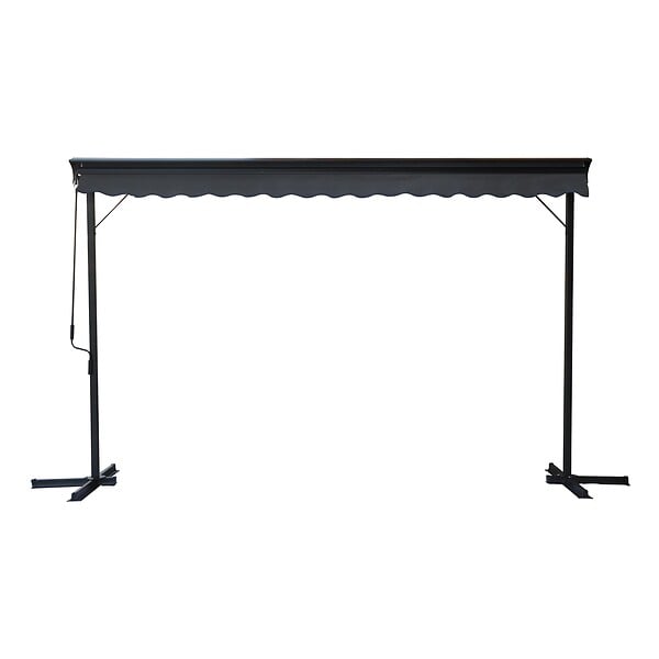 OVIALA - Store double pente avec coffre 3 x 4 m en aluminium gris anthracite  - Delgada - large