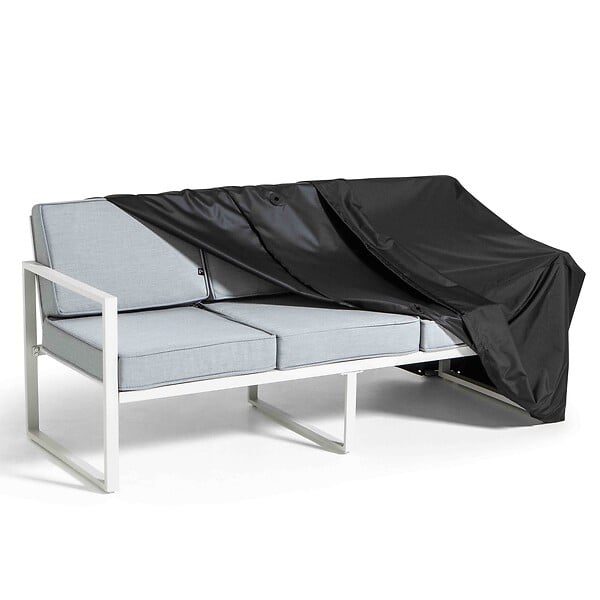 OVIALA - Housse de canapé extérieur 3 personnes polyester noire - Cov'Up - large