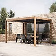 OVIALA - Pergola bioclimatique autoportée motorisée éclairée 3x4m et 2 stores - Kavala - vignette