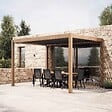 OVIALA - Pergola bioclimatique autoportée motorisée éclairée 3x4m et 2 stores - Kavala - vignette