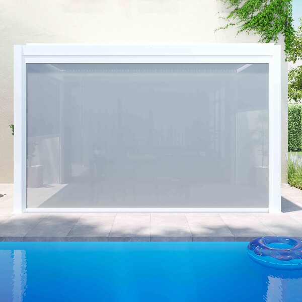 OVIALA - Store pour pergola bioclimatique kavala et thebes 3,67 x 2,32 m blanc - Sparte - large