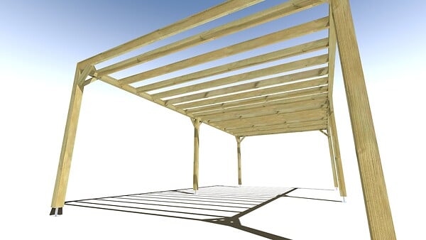 MA PERGOLA BOIS - Pergola bois • 8m x 4m • indépendante • sens profondeur - large