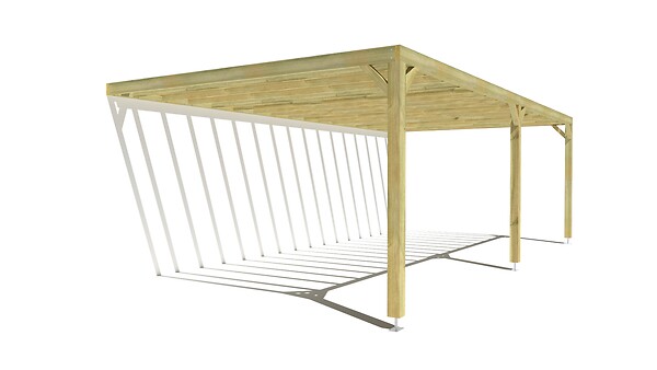 MA PERGOLA BOIS - Pergola bois • 8m x 4m • adossée • sens profondeur - large