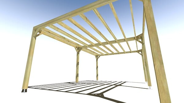 MA PERGOLA BOIS - Pergola bois • 6m x 4m • indépendante • sens largeur - large