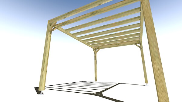MA PERGOLA BOIS - Pergola bois • 4m x 3m • indépendante • sens profondeur - large