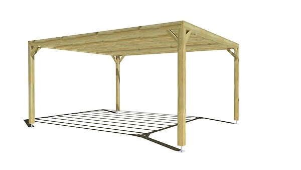 MA PERGOLA BOIS - Pergola bois • 4m x 5m • indépendante • sens profondeur - large