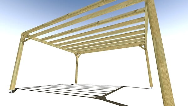 MA PERGOLA BOIS - Pergola bois • 4m x 5m • indépendante • sens profondeur - large