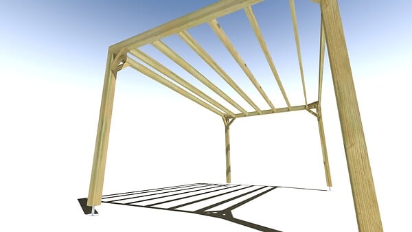 MA PERGOLA BOIS - Pergola bois • 5m x 3m • indépendante • sens largeur - large