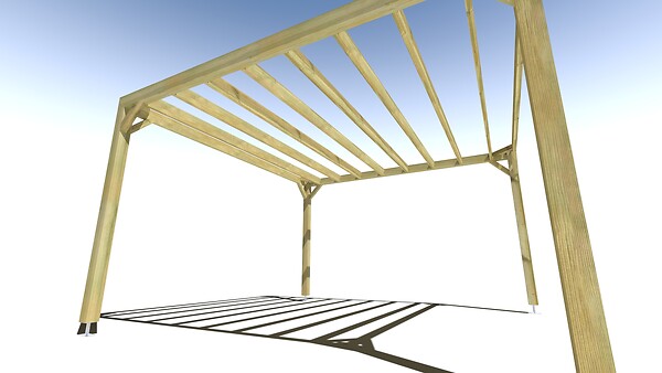 MA PERGOLA BOIS - Pergola bois • 4m x 4m • indépendante • sens largeur - large