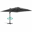 OVIALA - Parasol déporté 4x3 m 360° inclinable + 4 dalles à lester gris - Caserta - vignette