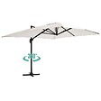 OVIALA - Parasol déporté 4x3 m 360° inclinable + 4 dalles à lester blanc - Caserta - vignette