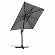 OVIALA - Parasol déporté 2x3 m et 4 dalles à remplir aluminium gris - Amalya - vignette