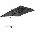 OVIALA - Parasol Déporté 3x4m Inclinable Rotatif + 4 Dalles Lestées anthracite  - Caserta - vignette