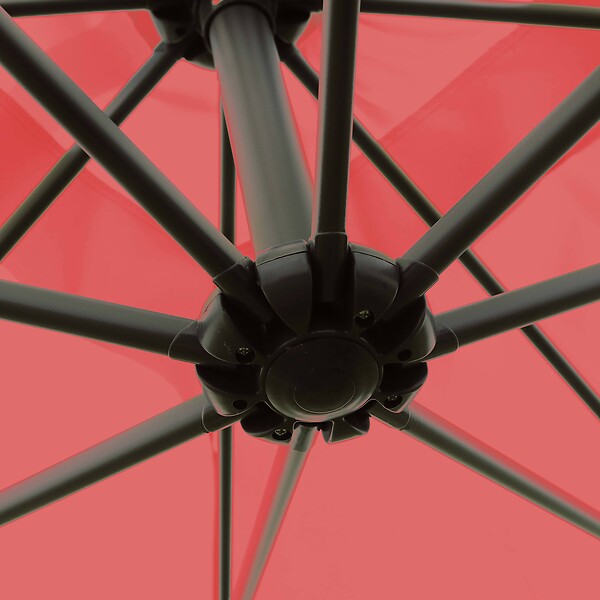 OVIALA - Parasol déporté 3x3m acier rouge - Genova - large
