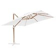OVIALA - Parasol déporté carré 3x3m effet bois écru - Brescia - vignette
