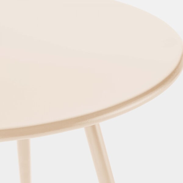 OVIALA - Table basse de jardin ronde en métal ivoire 40 cm - Palavas - large