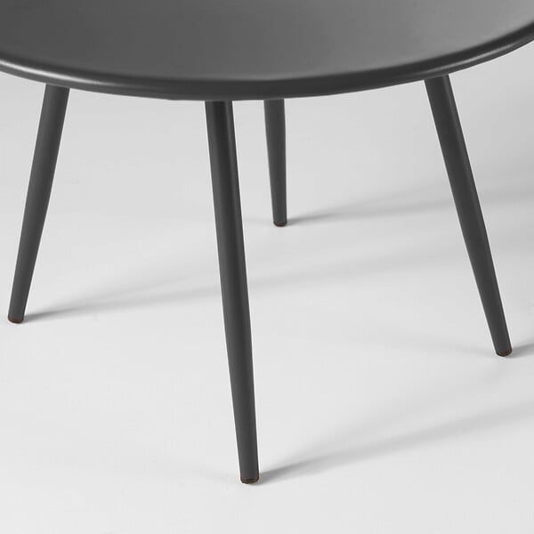 OVIALA - Table basse de jardin ronde en métal gris anthracite 40 cm - Palavas - large