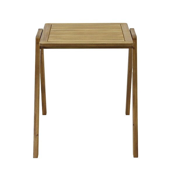 OVIALA - Table de jardin carrée en bois d'eucalyptus 2 places - Uzes - large