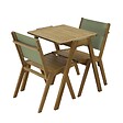 OVIALA - Table de jardin carrée en bois d'eucalyptus 2 places - Uzes - vignette
