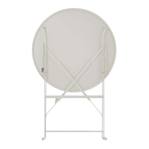 OVIALA - Table de terrasse ronde pliante et 2 chaises pliantes beige clair - Annecy - large