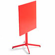OVIALA - Table de jardin carrée bistro inclinable en acier rouge - Palavas - vignette