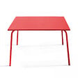 OVIALA - Table de jardin carrée en métal 8 places 120 cm rouge - Palavas - vignette