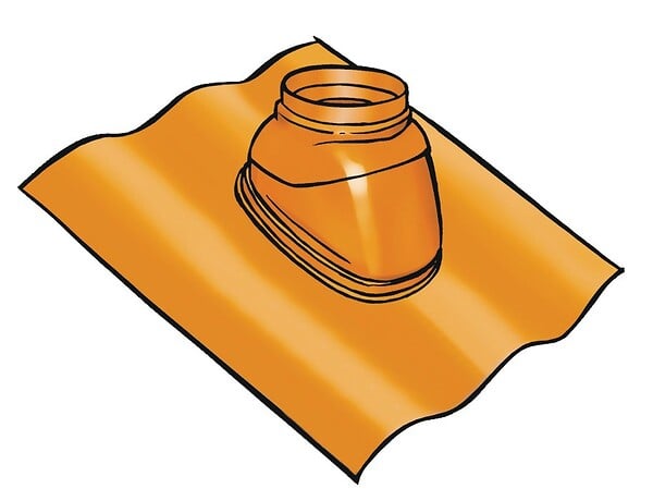 UBBINK - Solin de toit pour terminal ocre Ubiflex 25 à 45° 80/125mm - UBBINK - 189911 - large